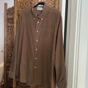 Brown corduroy Barbour tailored fit shirt